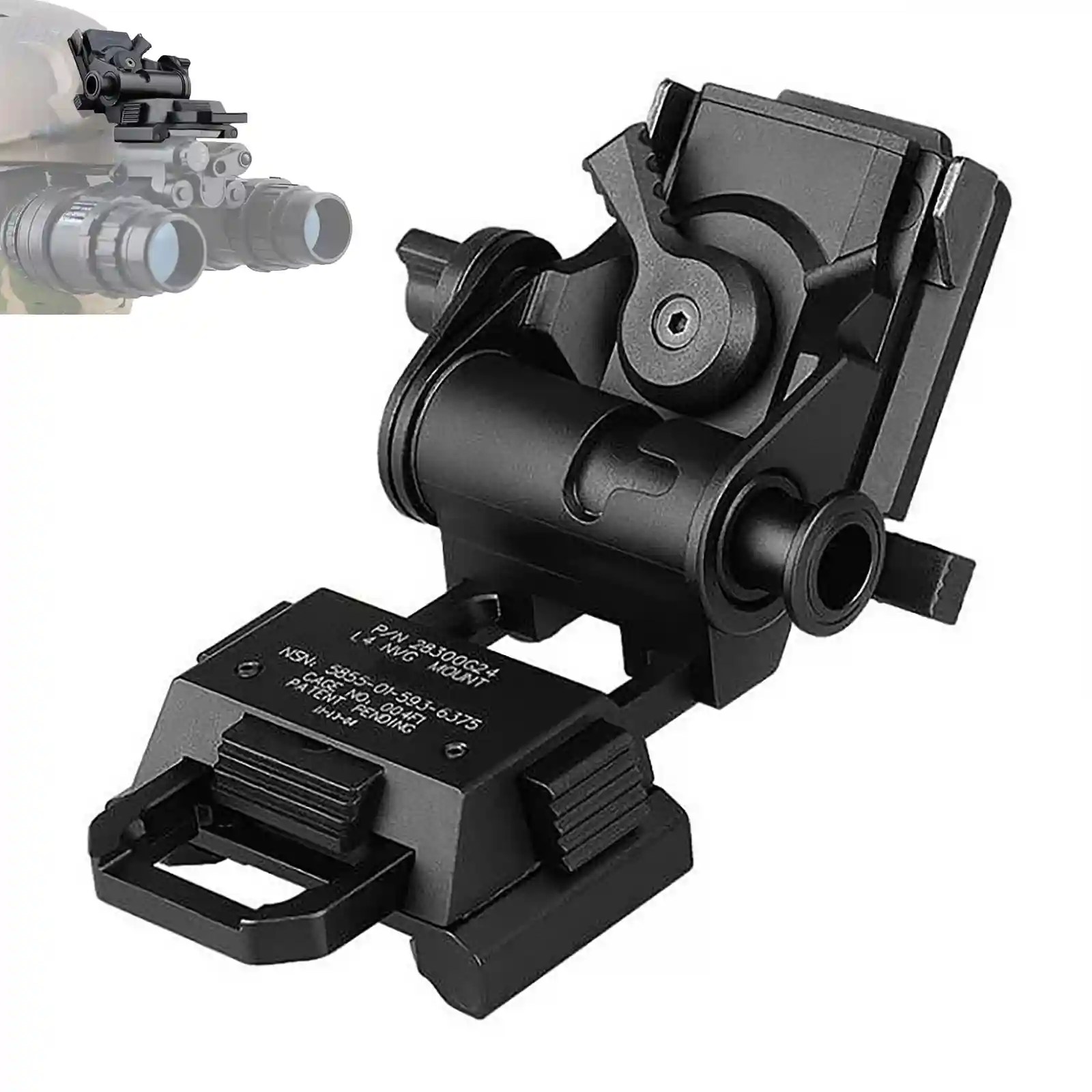 Night Vision Goggles NVG Mount L4 G24 Helmet Mount Metal Black/Tan image 2