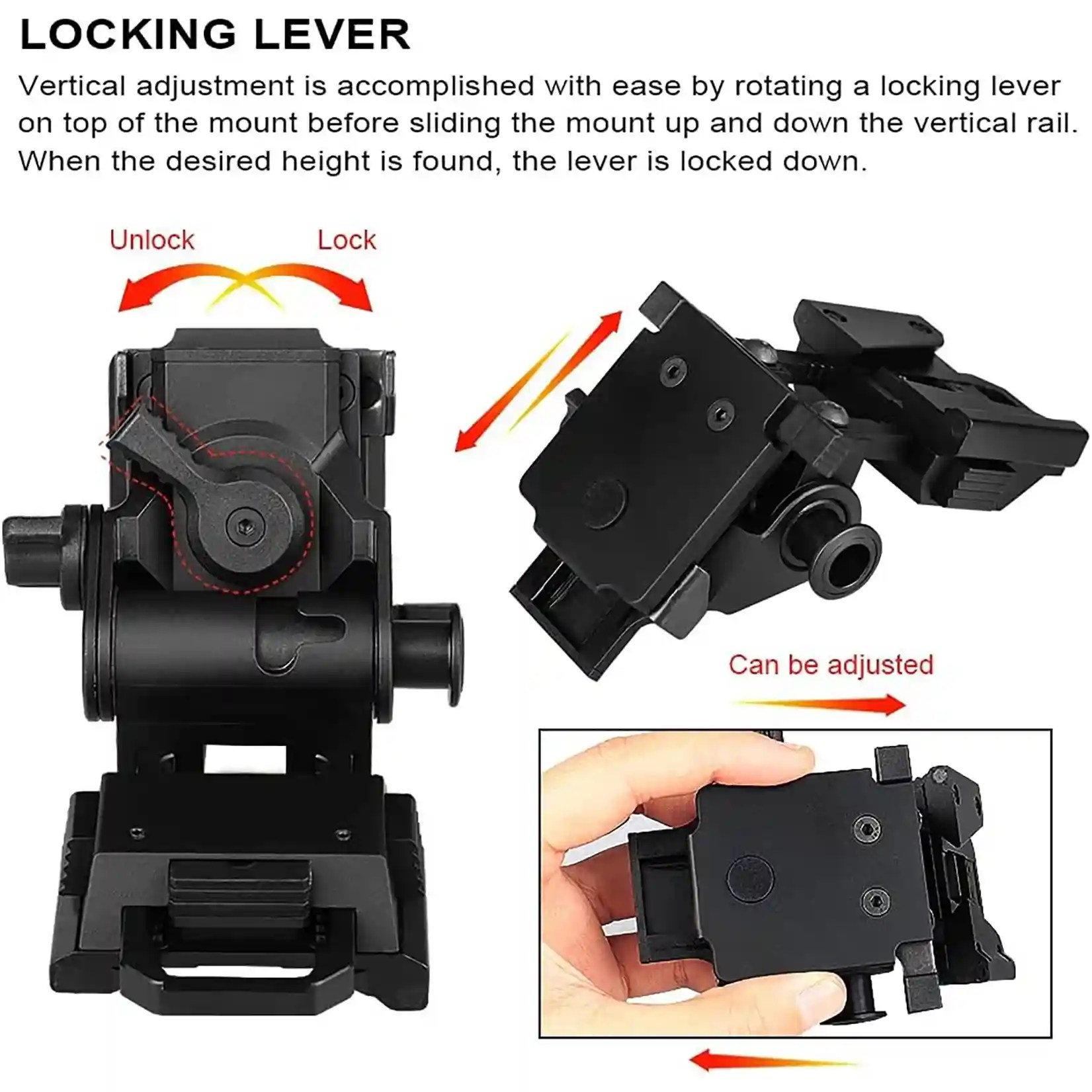 Night Vision Goggles NVG Mount L4 G24 Helmet Mount Metal Black/Tan image 6