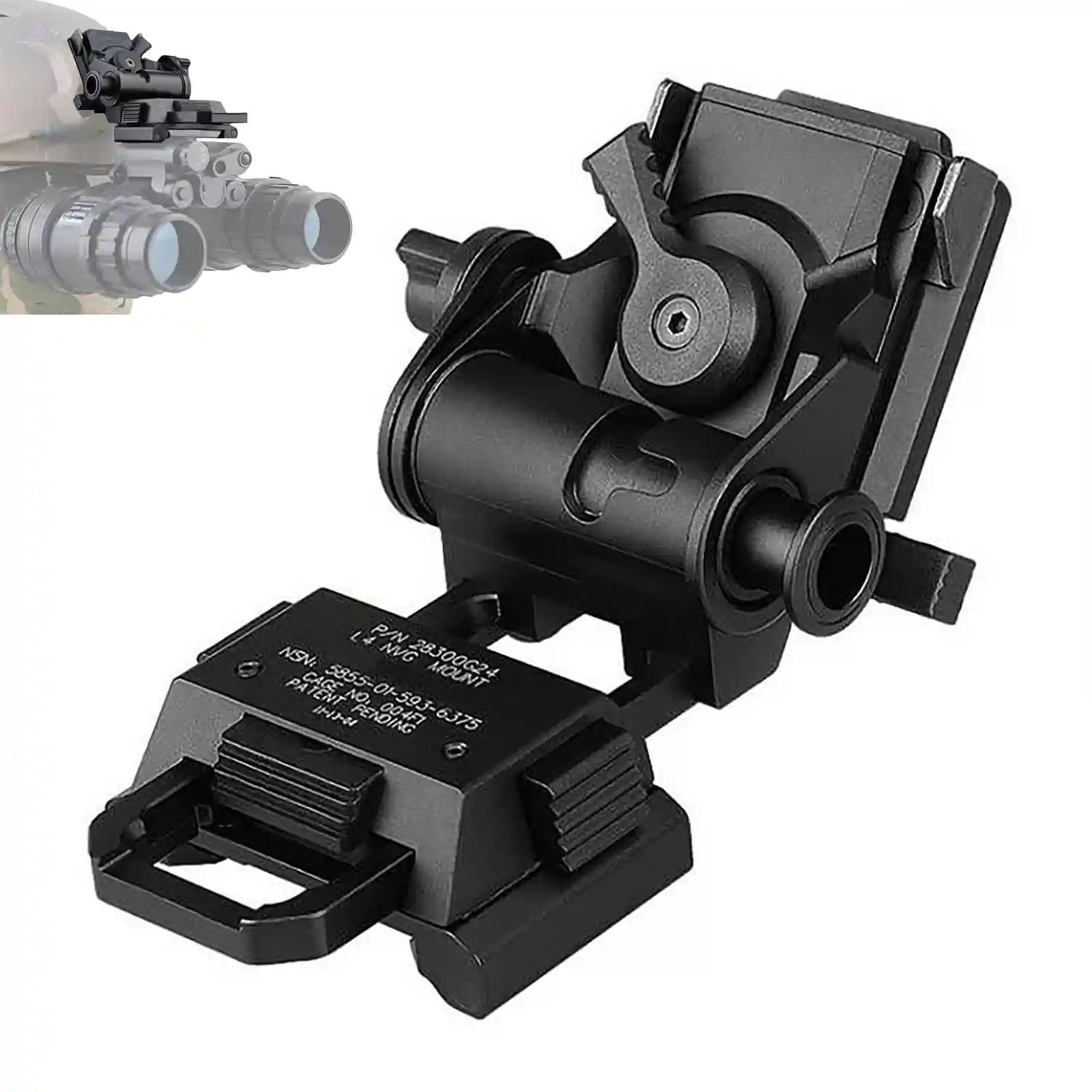 Night Vision Goggles NVG Mount L4 G24 Helmet Mount Metal Black/Tan image 16