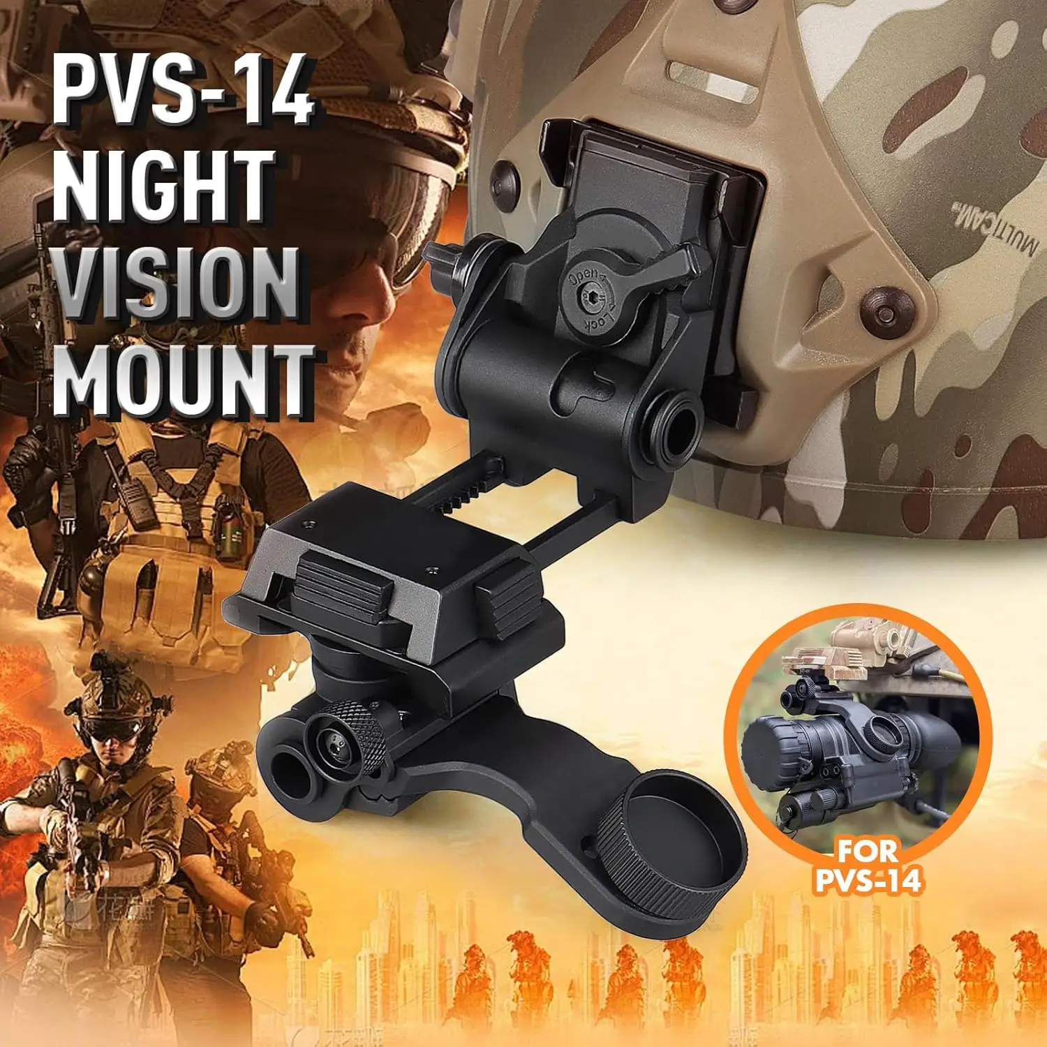 YSS L4G24 Nvg Helmet Mount and Dovetail J Arm Combo — Aluminum Construction, Compatible with Pvs14/18/31 for Helmet-Mounted Night Vision image 10