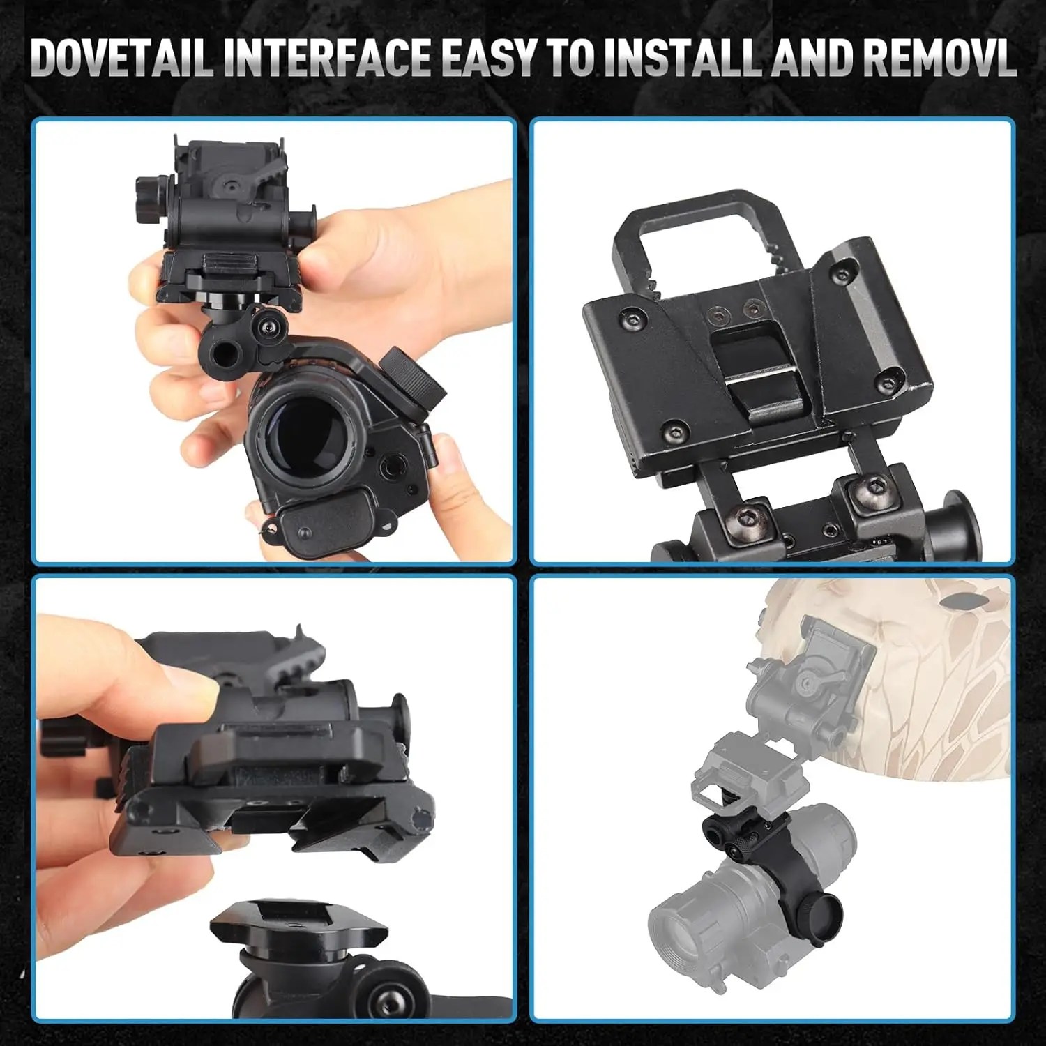 YSS L4G24 Nvg Helmet Mount and Dovetail J Arm Combo — Aluminum Construction, Compatible with Pvs14/18/31 for Helmet-Mounted Night Vision image 20