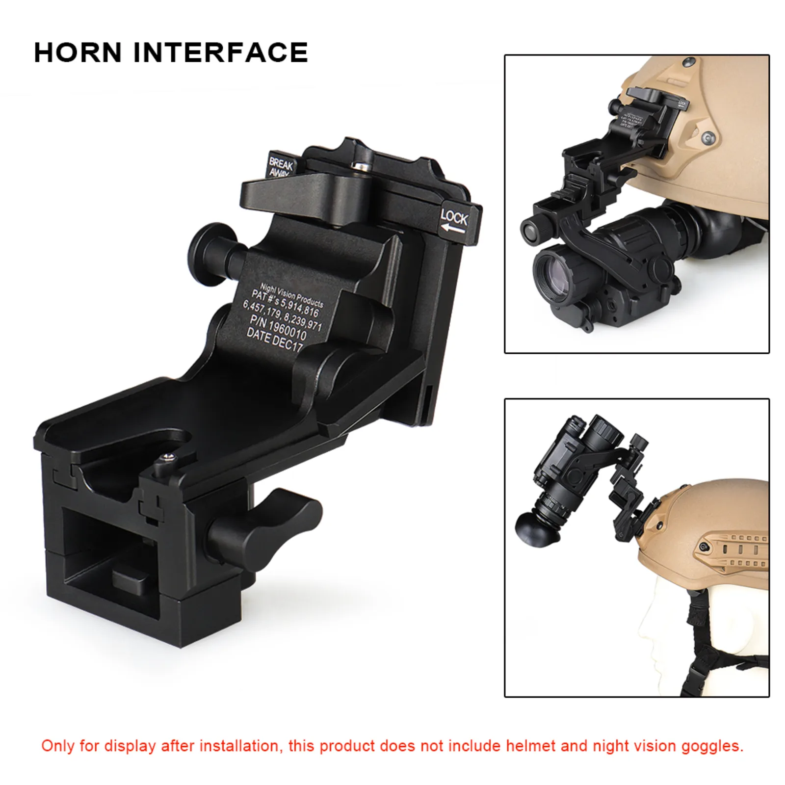 Norotos NVG Mount Lo-Sto Helmet Mount Push Button image 4
