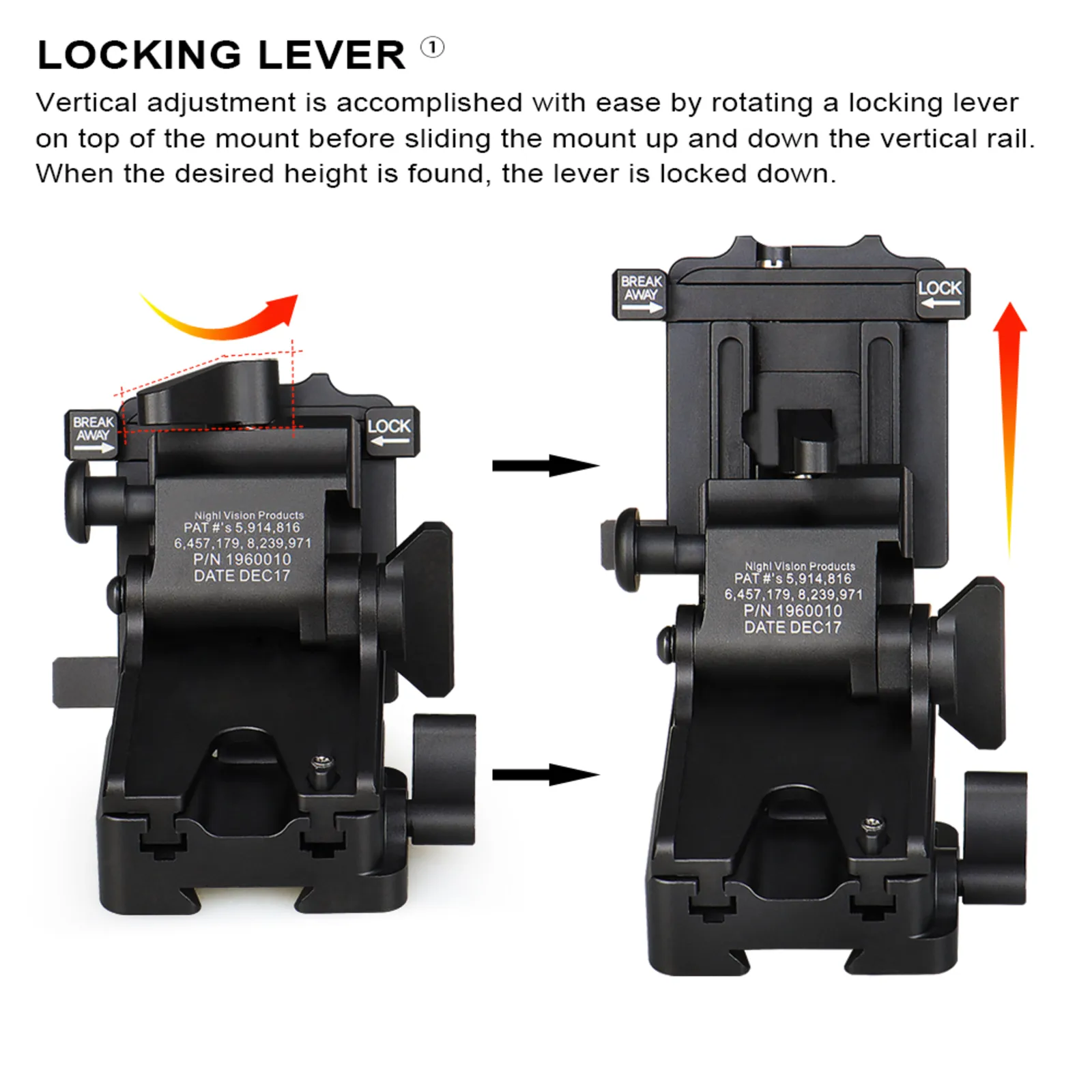 Norotos NVG Mount Lo-Sto Helmet Mount Push Button image 9