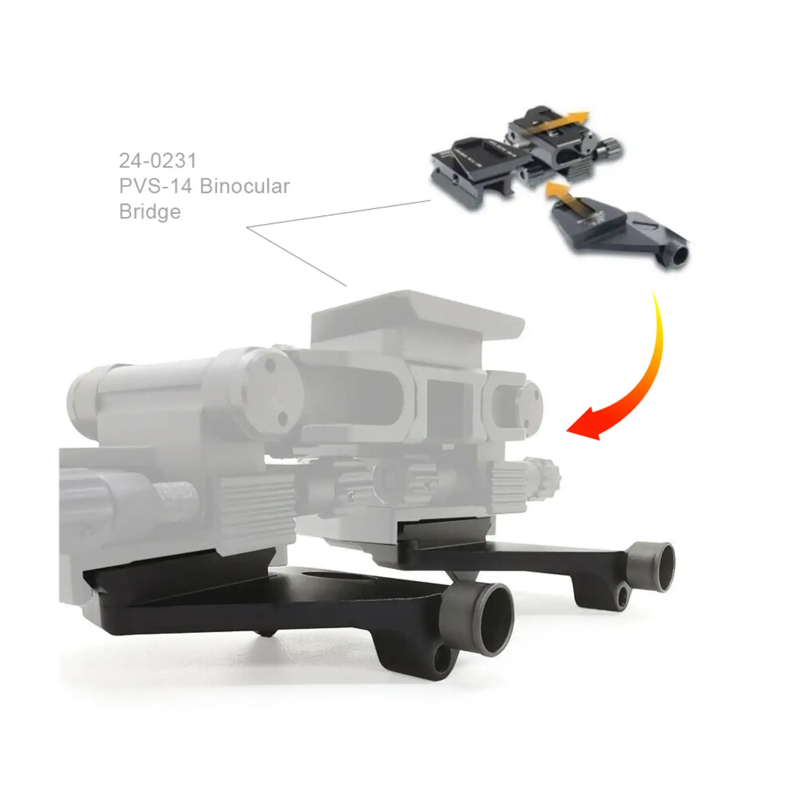 PVS-14 Dovetail Shoe Right-Left Arm Kit Binocular Bridge image 5