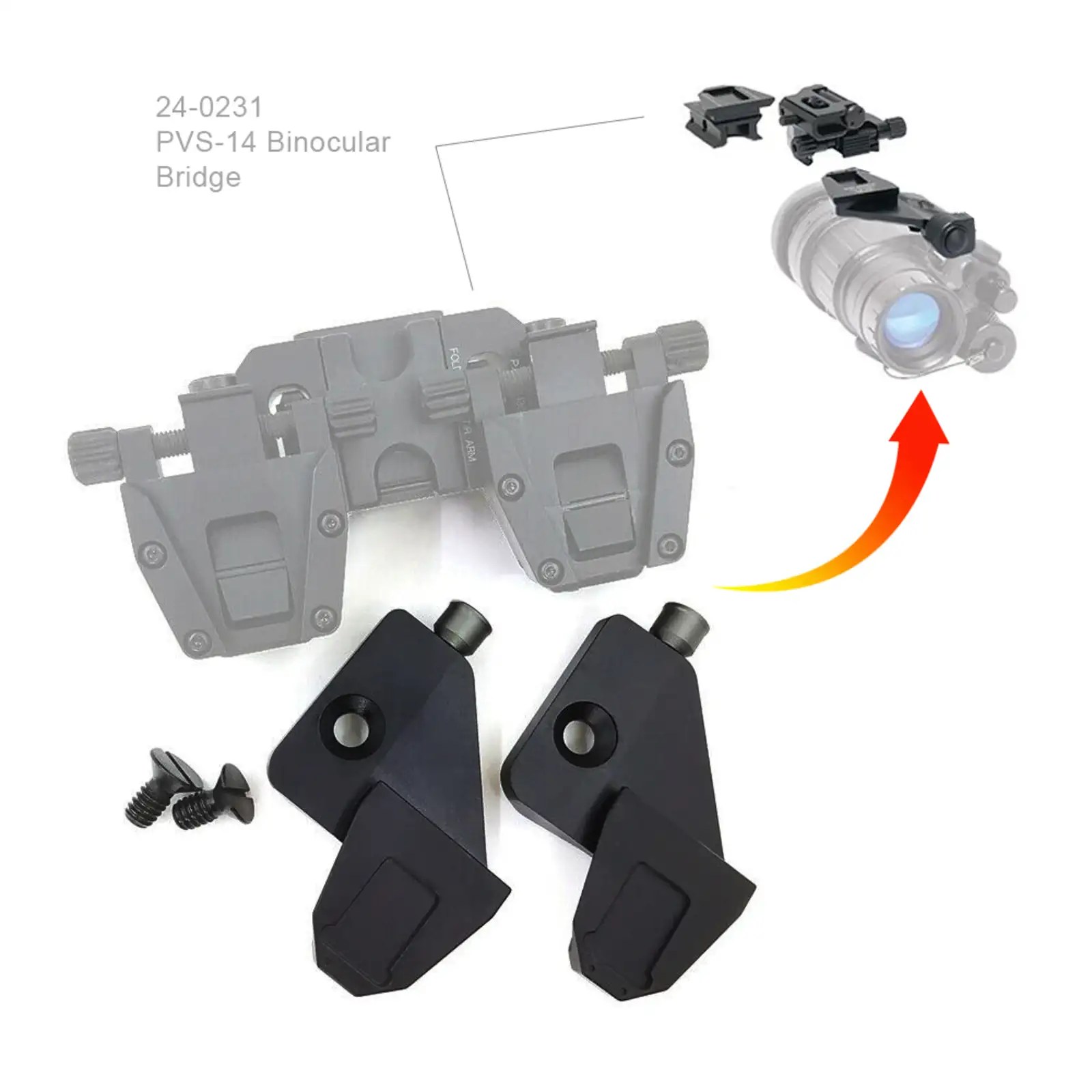 PVS-14 Dovetail Shoe Right-Left Arm Kit Binocular Bridge image 15