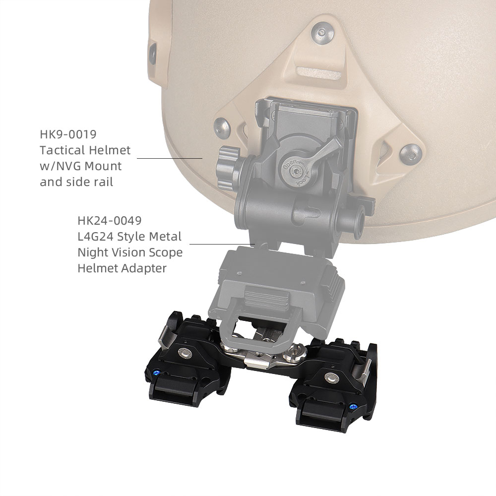 L4G30 Tactical NVG Breakaway Bracket (MICH/ACH Helmet Compatible with Three-Hole Shield)