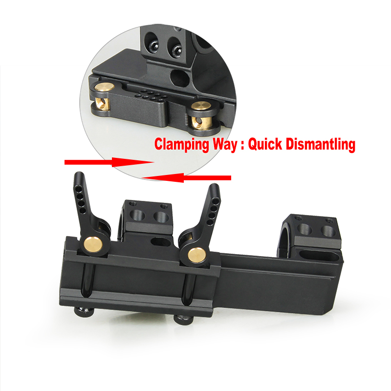 25.4mm 1" or 30mm 1.18" Dual Ring Rifle Scope Mount Quick Detach Angle Indciator