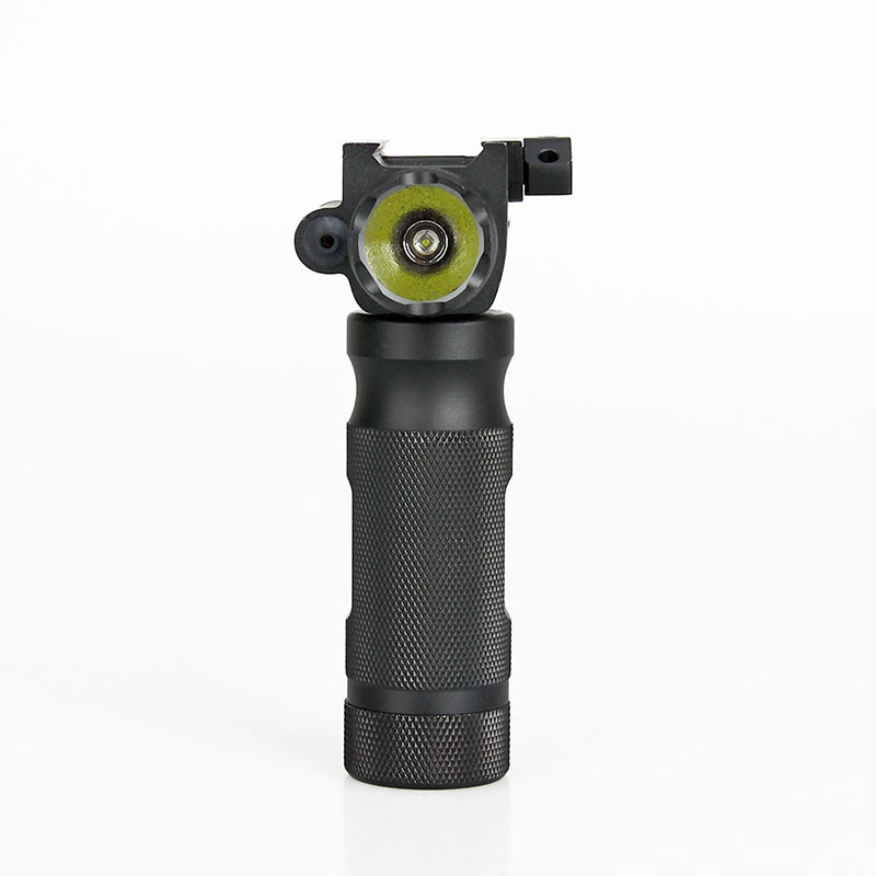 LED quick detachable vertical grip flashlight with red lase CR123A 3v Battery Aluminum