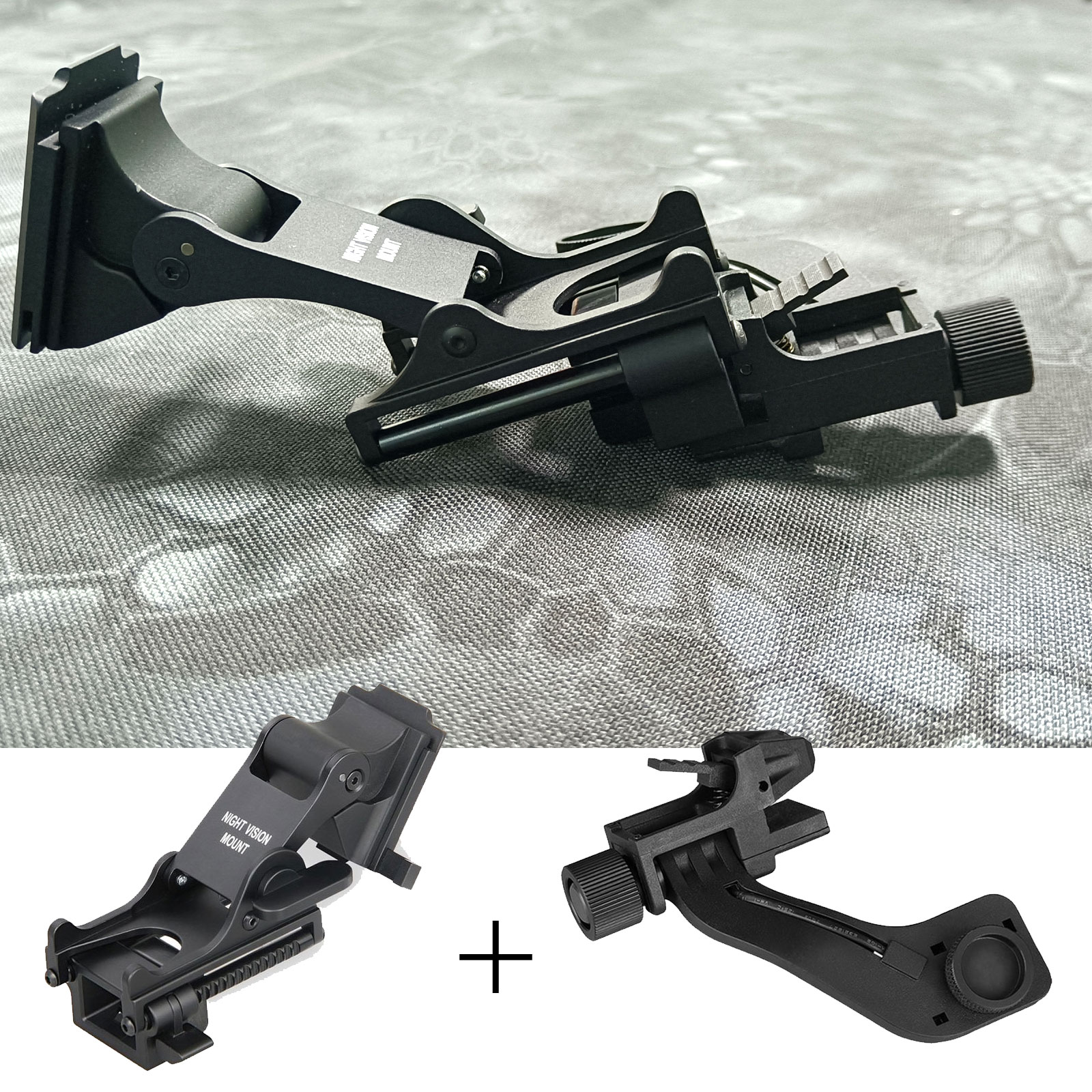 Metal NVG Rhino Arm Helmet Adapter +J-Arm Headset Adapter for PVS-14