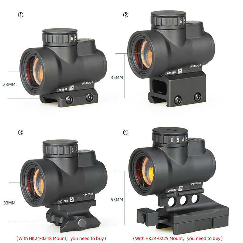 MRO 2.5 MOA Adjustable Red Dot Scope Reflex Sight With 21.2mm Mount For Hunting