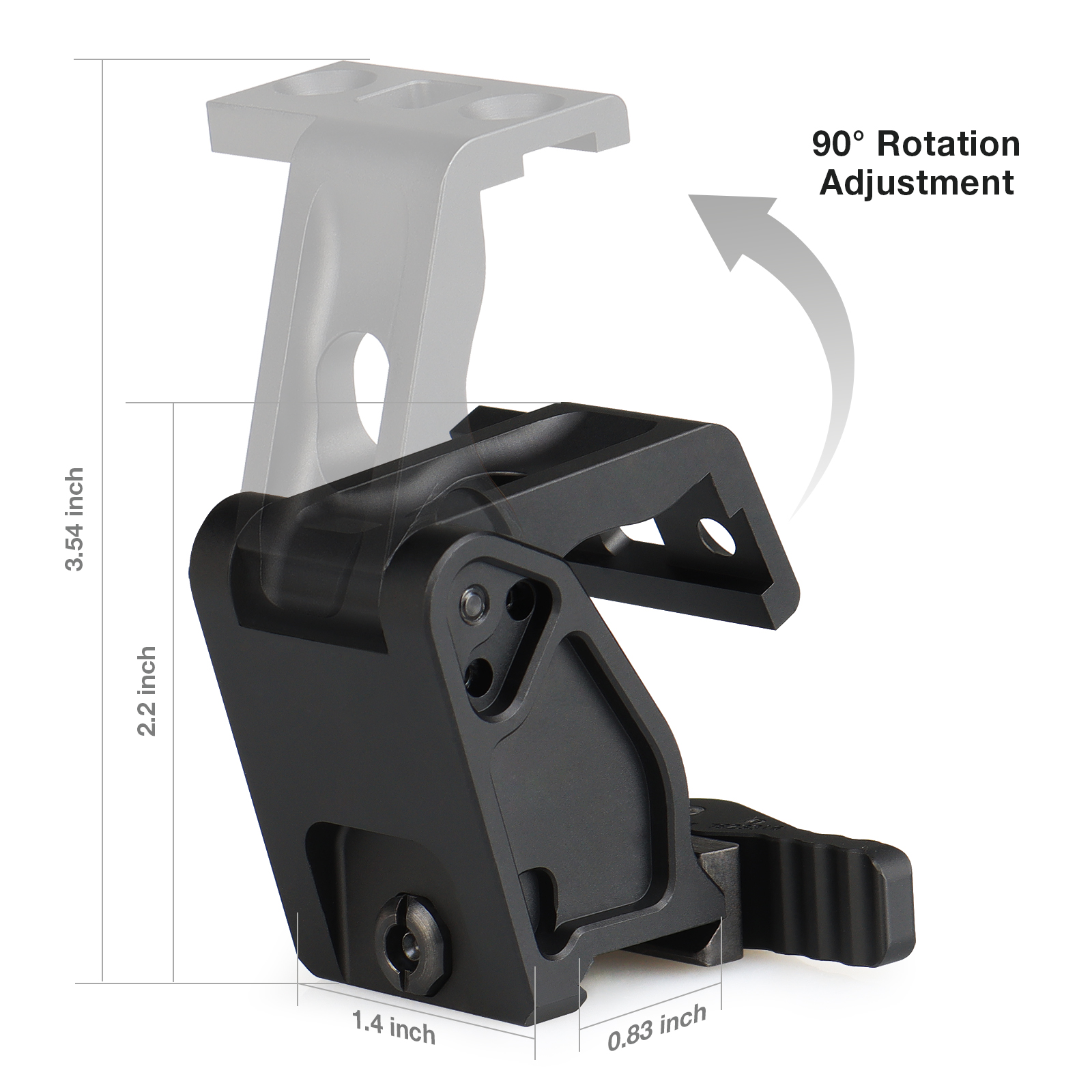 Flip-To-Center (FTC) G33 Magnifier Mount-Rail:0.83inch