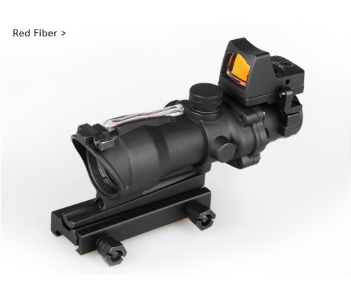 4x32 ACOG Style Fiber Rifle Scopes with Red Dot Sight Best Rfle Scopes Brands for Deer Hunting