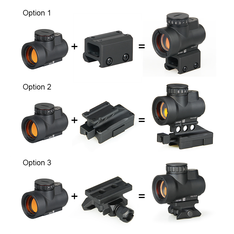 MRO 2.5 MOA Adjustable Red Dot Scope Reflex Sight With 21.2mm Mount For Hunting
