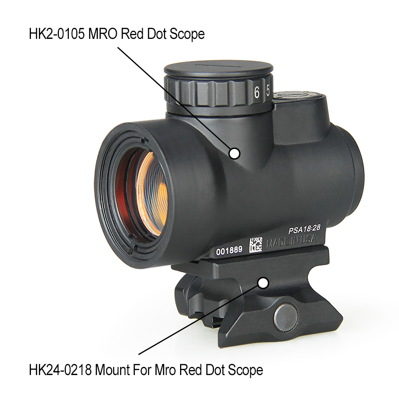 MRO 2.5 MOA Adjustable Red Dot Scope Reflex Sight With 21.2mm Mount For Hunting