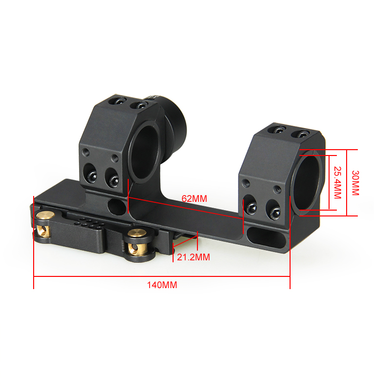 25.4mm 1" or 30mm 1.18" Dual Ring Rifle Scope Mount Quick Detach Angle Indciator