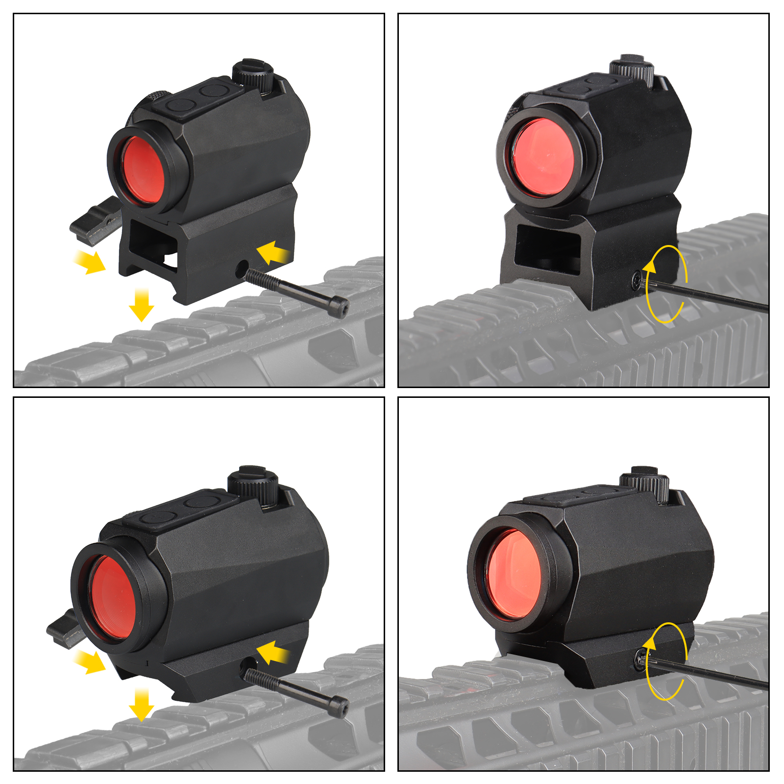 YSS CVLIFE JackalHowl Red Dot Sight 2 MOA Shake Awake Reflex Sight with the Absolute Co-witness and Low Profile Mount
