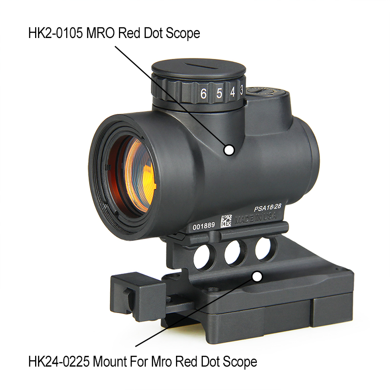 MRO 2.5 MOA Adjustable Red Dot Scope Reflex Sight With 21.2mm Mount For Hunting