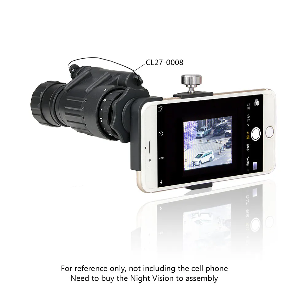 Ultra-light, compact, universal portable mounting bracket for connecting smartphones and night vision lenses