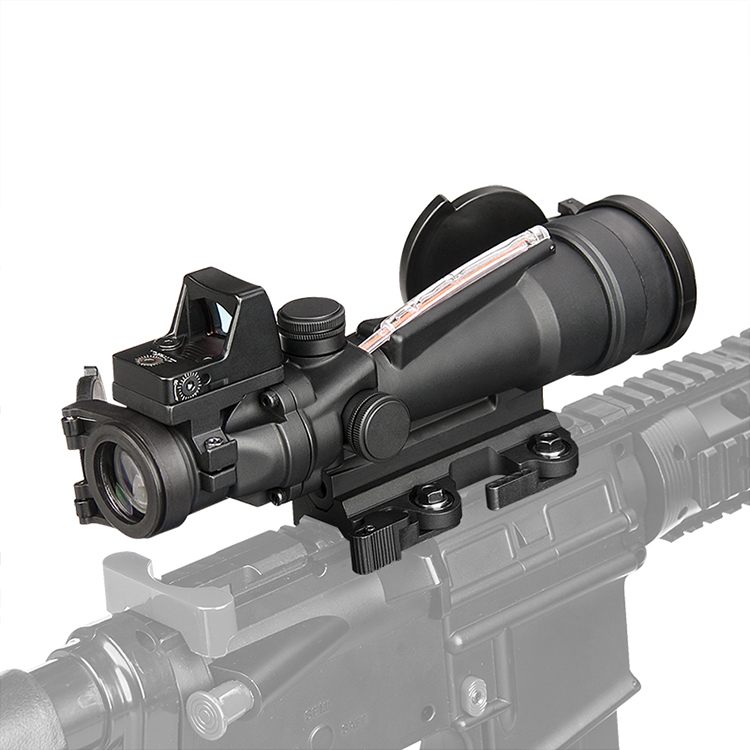 Tjcon ACOG 3.5x35 Rifle Scopes w/ Illuminated with RMR Red Dot Sight M249 Ballistic Reticle