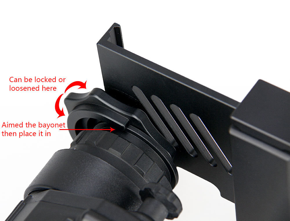 Ultra-light, compact, universal portable mounting bracket for connecting smartphones and night vision lenses