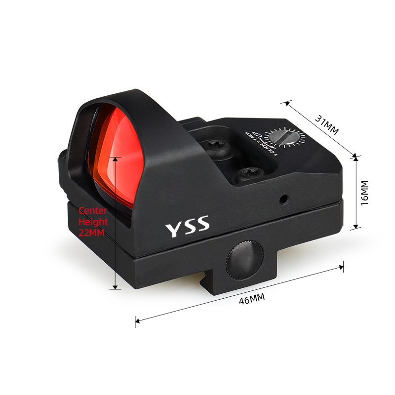 YSS 2 MOA Manual Control Red Dot Sight Compatible With RMR Footprint And Picatinny Mount For Rifle Pistol Shotgun