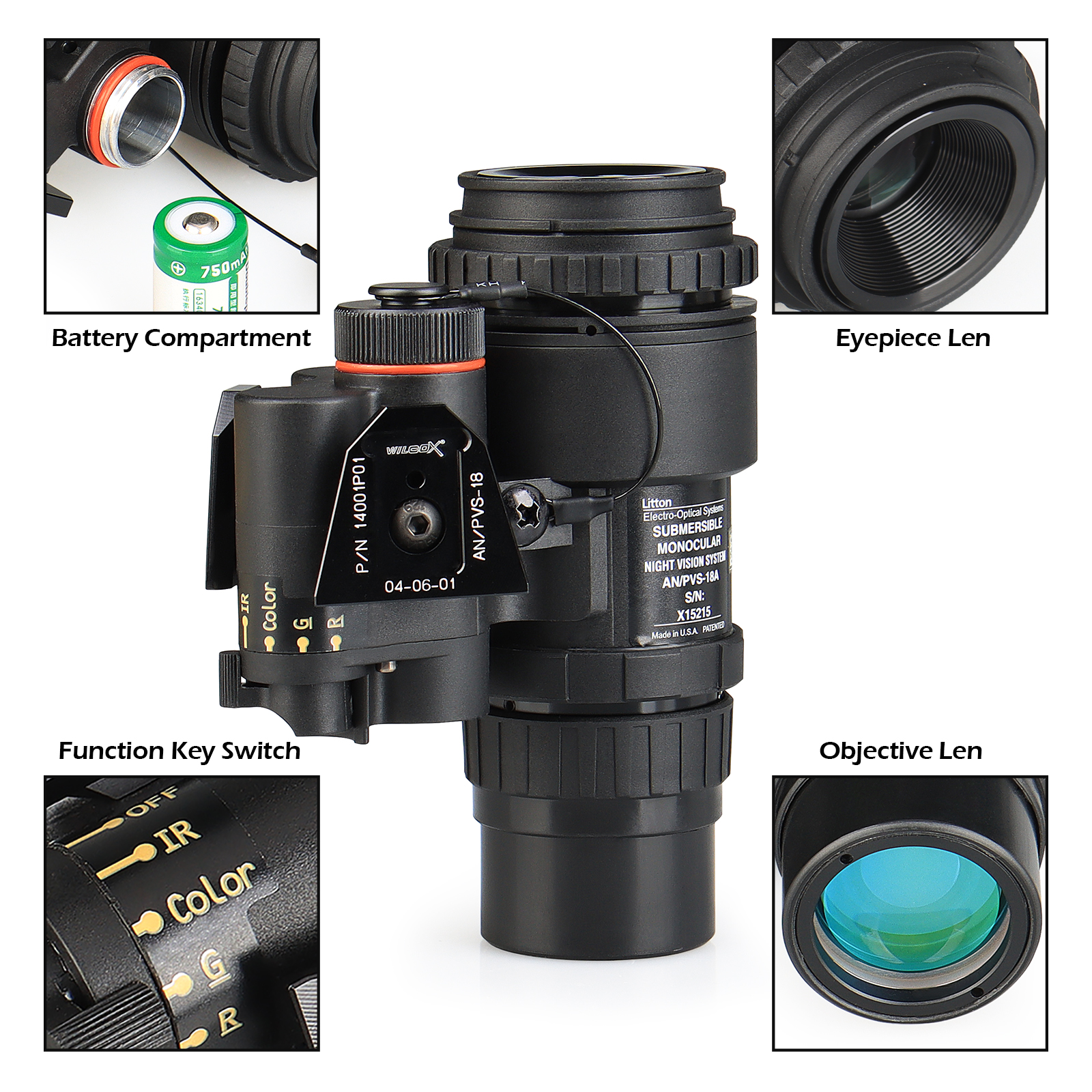 New Infrared 2.7X 32mm Digital Scope Night Vision PVS 18A Monocular High Functioning NVG