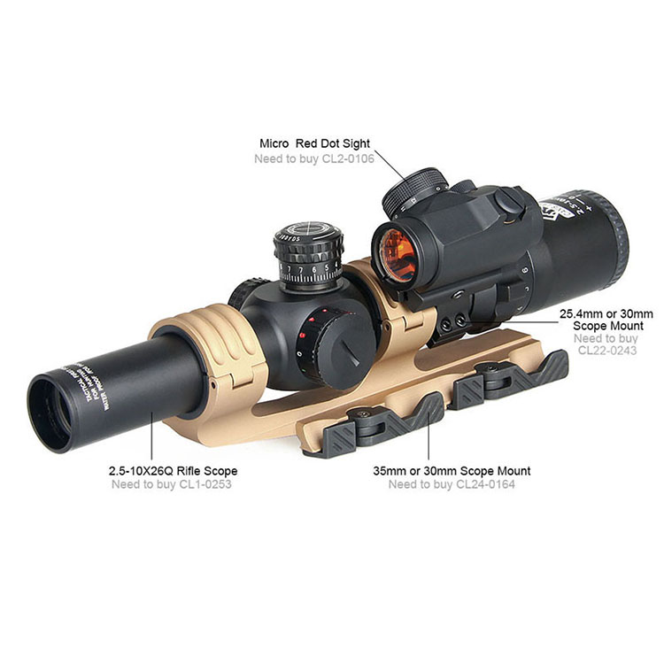 Canis Latrans 2.5-10X26Q Rifle Scope+Red dot+Rail