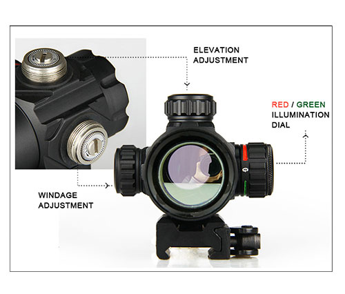 1x32.5mm Bset Red Dot sight Red/Green CQB Dot with QD Mount Riser Adaptor
