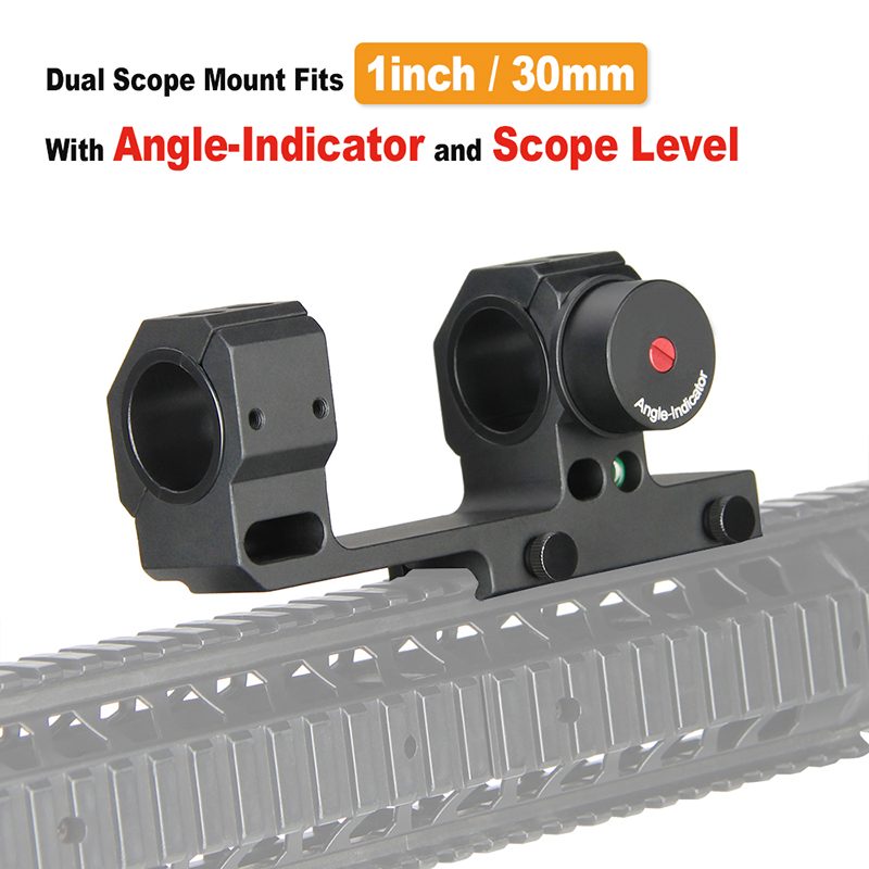 25.4mm 1" or 30mm 1.18" Dual Ring Rifle Scope Mount Quick Detach Angle Indciator