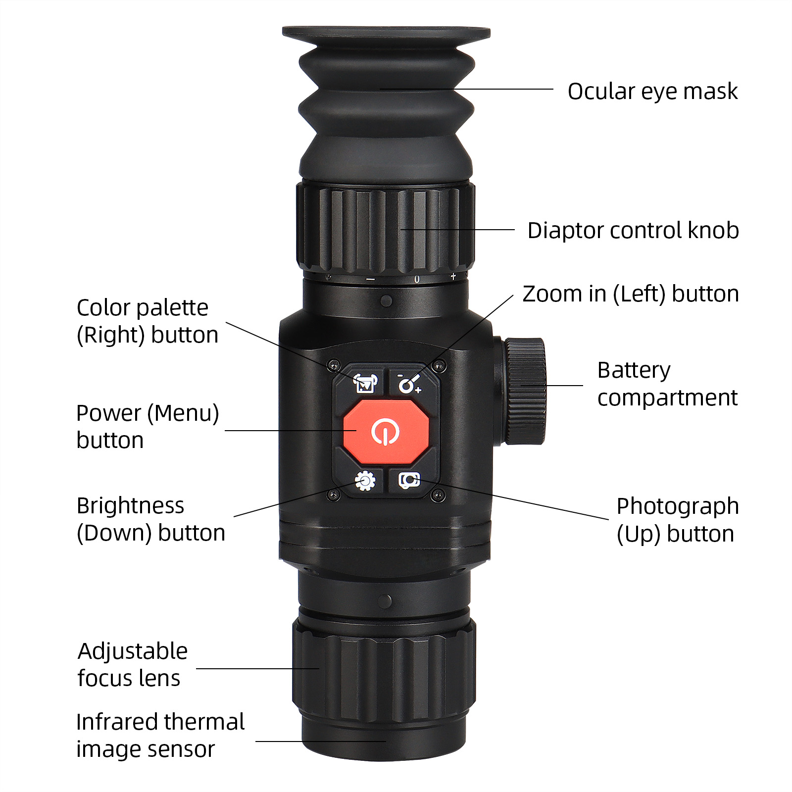 Outdoor 75mm Thermal Imager Sight Camera Night Vision for Hunting Night View Monocular Telescopic Sight Monocle