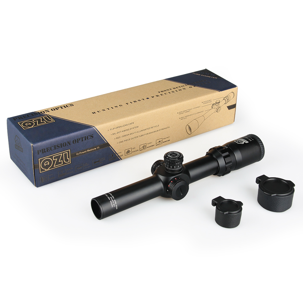 30mm Aluminum Alloy Picatinny Rail - Mounted 2.5 - 10X26 Riflescope with Multilayer Broadband Coating, Mil - Dot Reticle, 6 - Level Red/Green Illumination, and ±30 - ±40 E/W Adjustment
