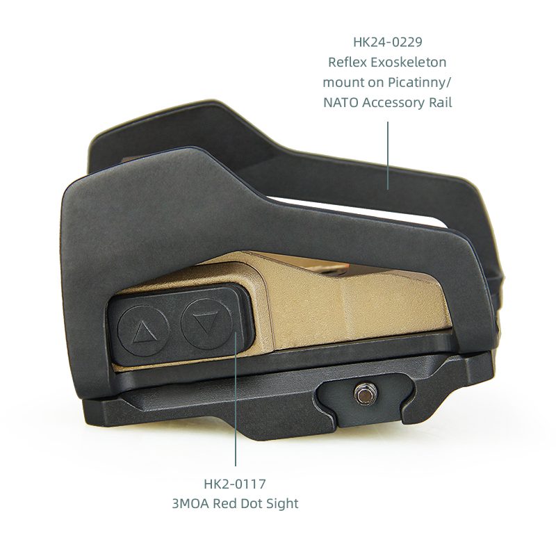 Reflex Exoskeleton Mount on Picatinny/NATO Accessory Rail - Universal Bracket