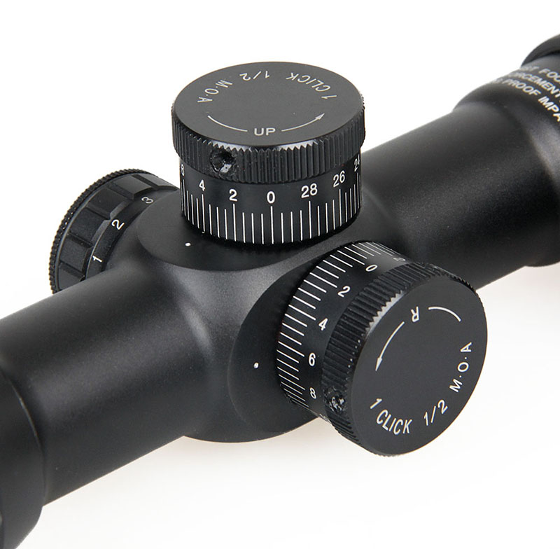 30mm Aluminum Alloy 1x - 4x Variable Power Riflescope with 3V Powered 4 - Level RGB Illuminated Mil - Dot Reticle