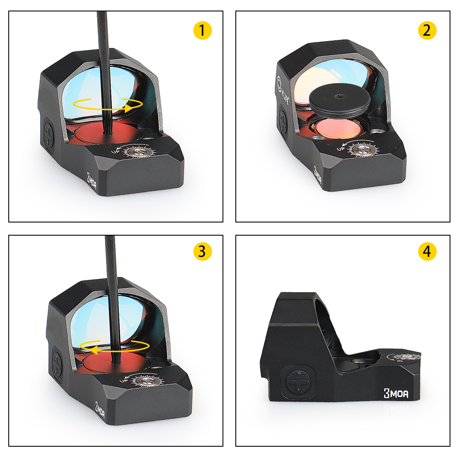 CVLIFE WOIFCOVERT 3 MOA Red Dot Sight 22×28MM Motion Awake Reflex Sight with 21mm Picatinny Base