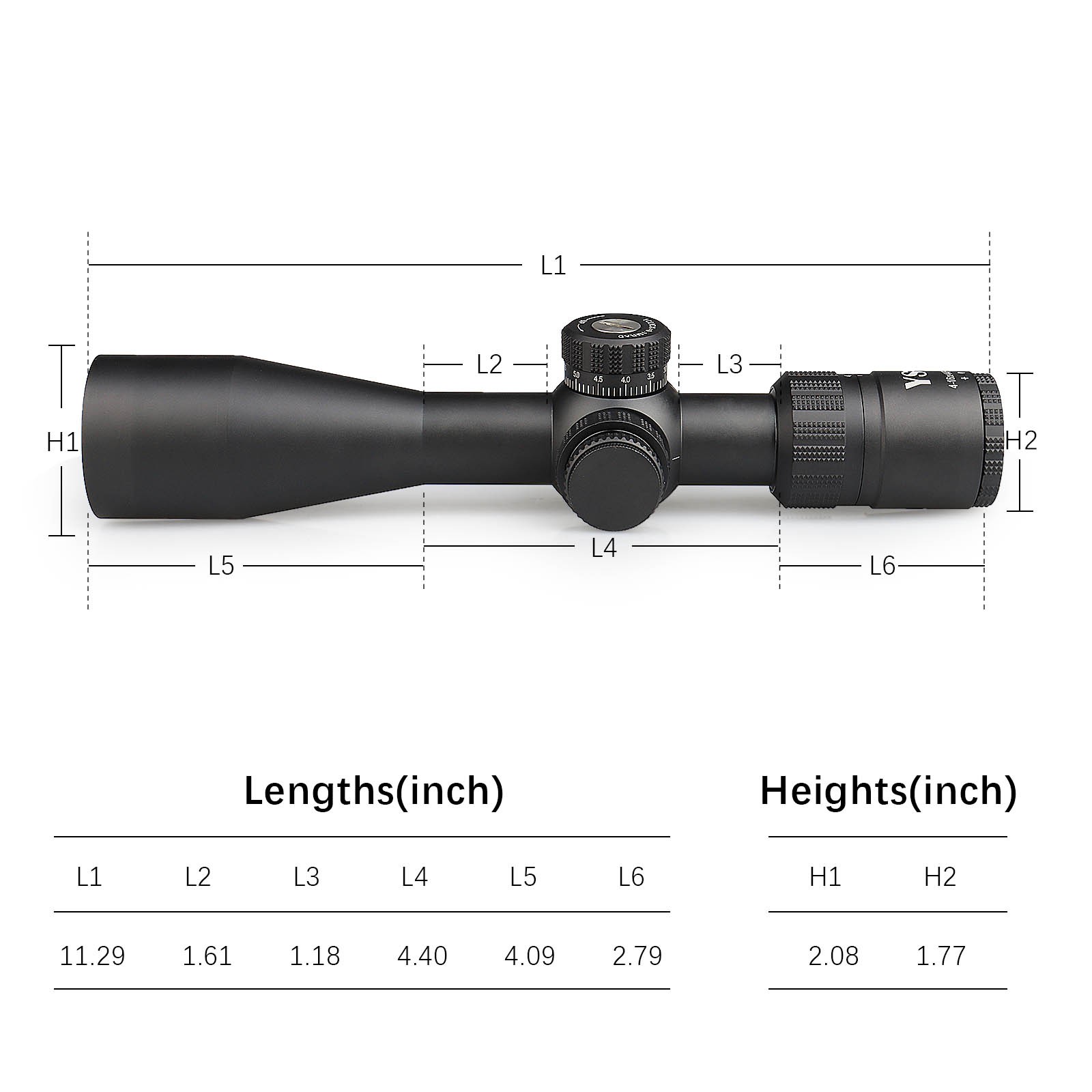 YSS 4-16x44 IR FFP Riflescope with MIL-DOT Reticle & 44mm Objective Lens