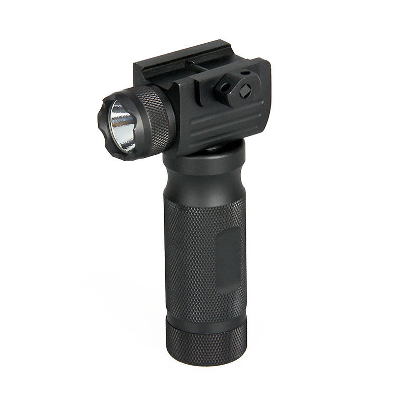 LED quick detachable vertical grip flashlight with red lase CR123A 3v Battery Aluminum