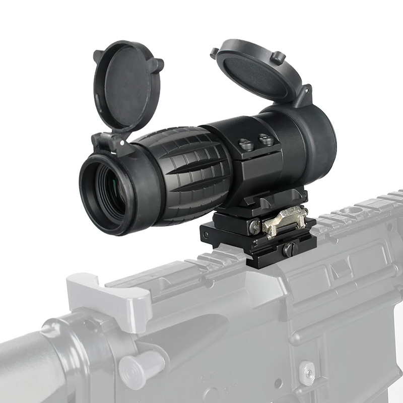 Tactical Rifle Scope 3x Magnifier Compact Sight with Flip to Side Mount for Picatinny Rail