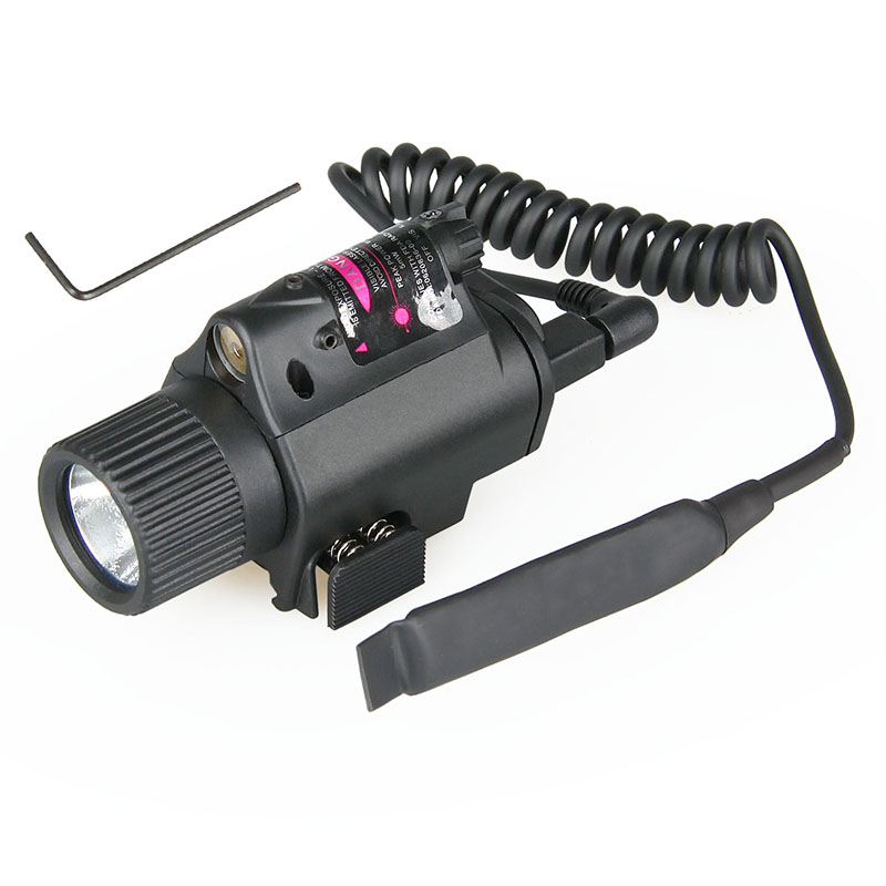 Airsoft Red Laser Flashlight Combo with Picatinny Rail Mount for Pistol Tactical Light M6 LED Flashlight