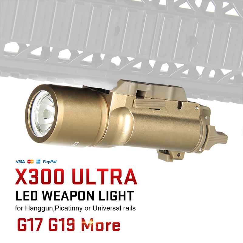 Hunting airsoft accessories PPT LED Flashlight X300 Ultra LED Pistol