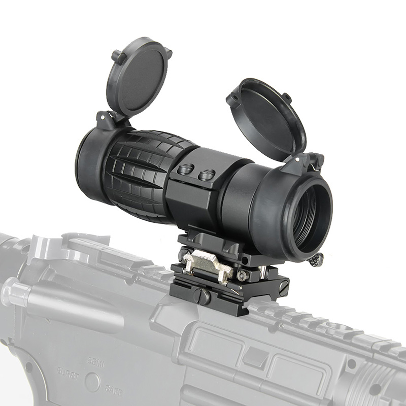 Tactical Rifle Scope 3x Magnifier Compact Sight with Flip to Side Mount for Picatinny Rail