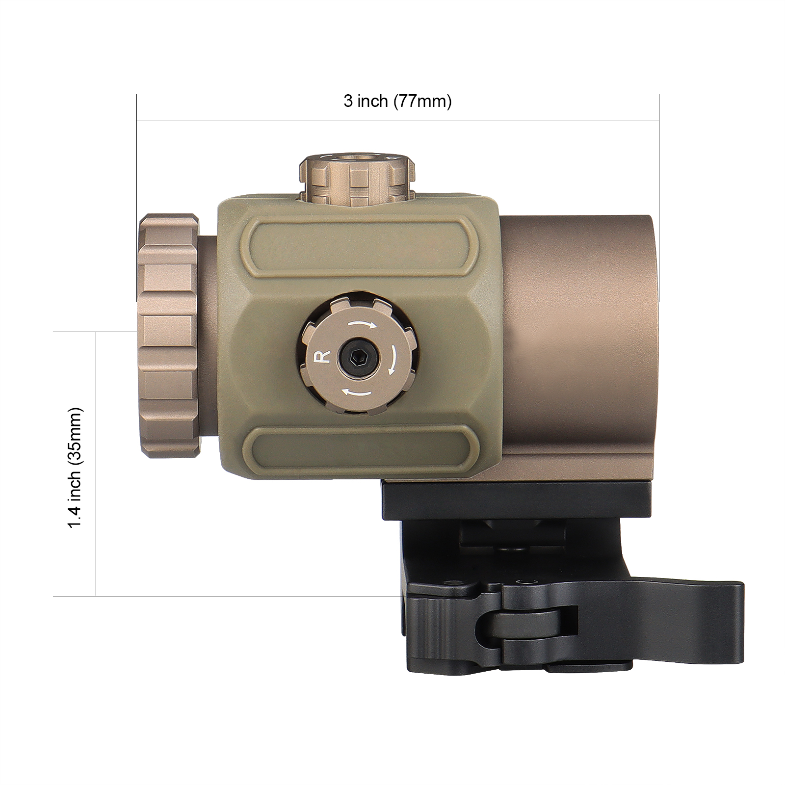 G43 3x Magnifier Riflescope With Flip To Side QD Mount Red Dot Sight for Hunting and Airsoft Rifle