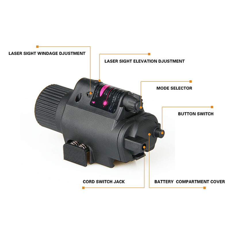 Airsoft Red Laser Flashlight Combo with Picatinny Rail Mount for Pistol Tactical Light M6 LED Flashlight
