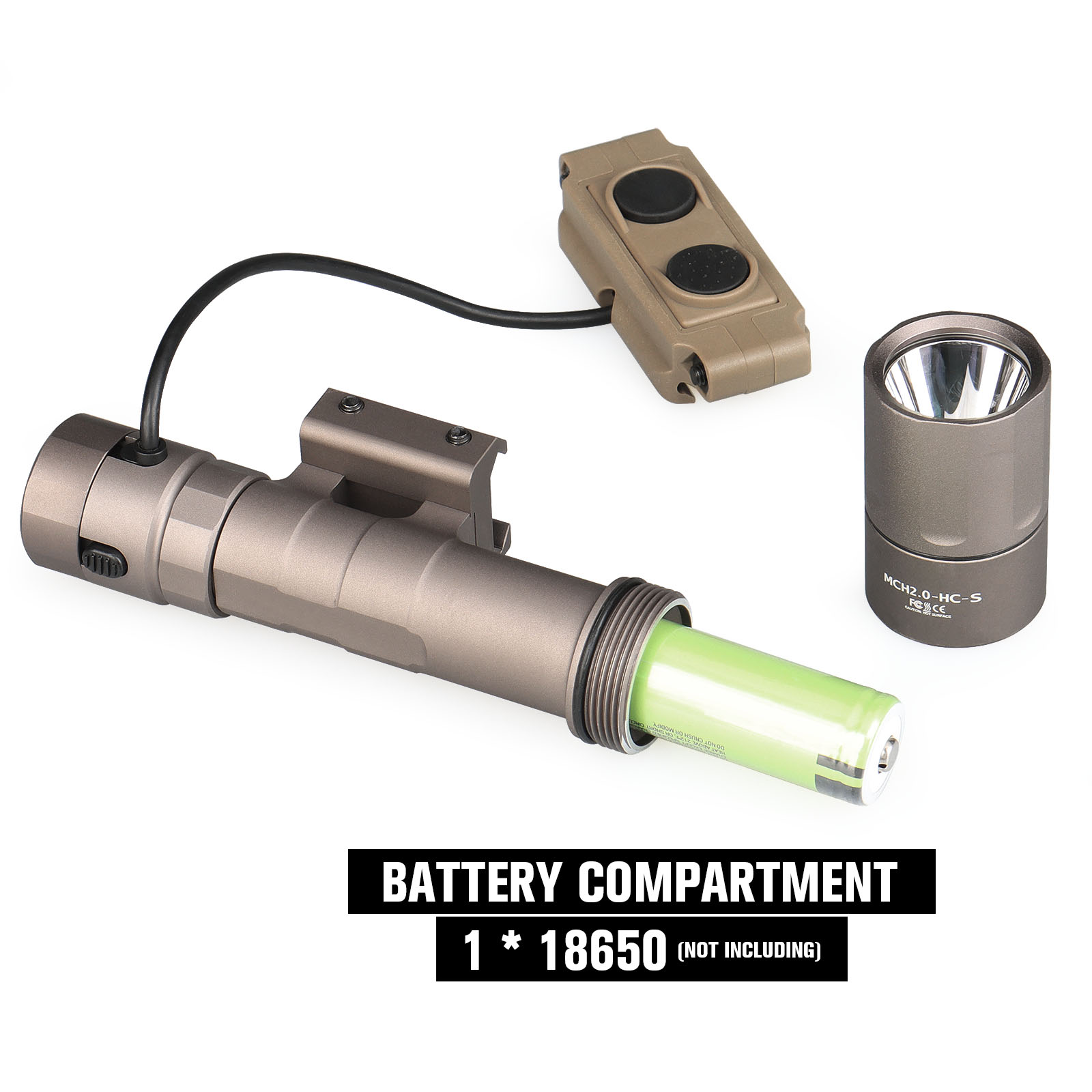 LED 2.0 MCH Single Output Flashlight 1400 Lumens 40,000 Candela Light