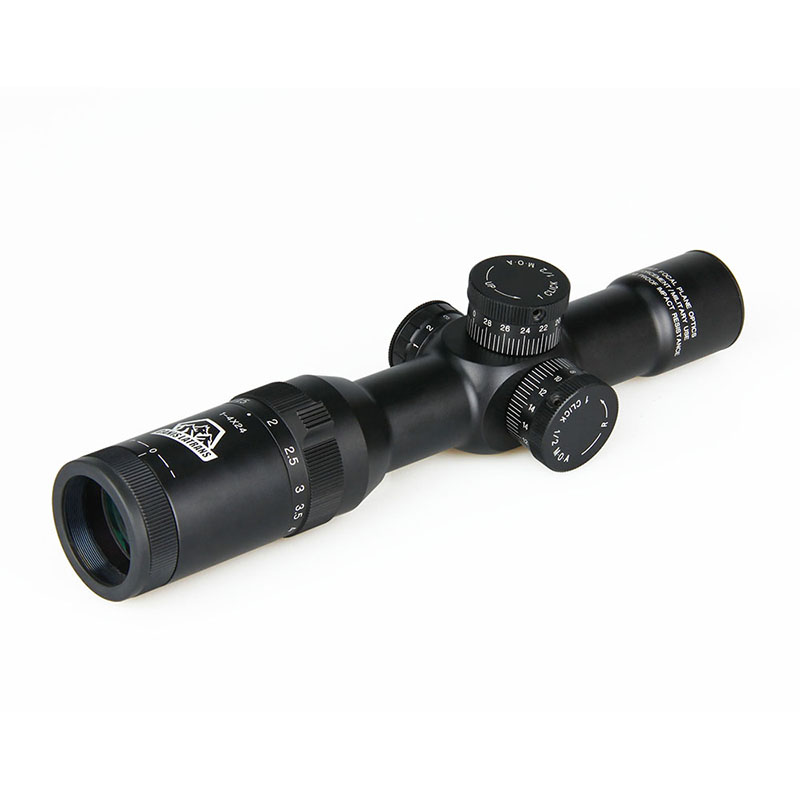 30mm Aluminum Alloy 1x - 4x Variable Power Riflescope with 3V Powered 4 - Level RGB Illuminated Mil - Dot Reticle