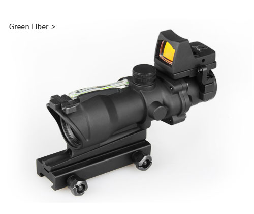 4x32 ACOG Style Fiber Rifle Scopes with Red Dot Sight Best Rfle Scopes Brands for Deer Hunting