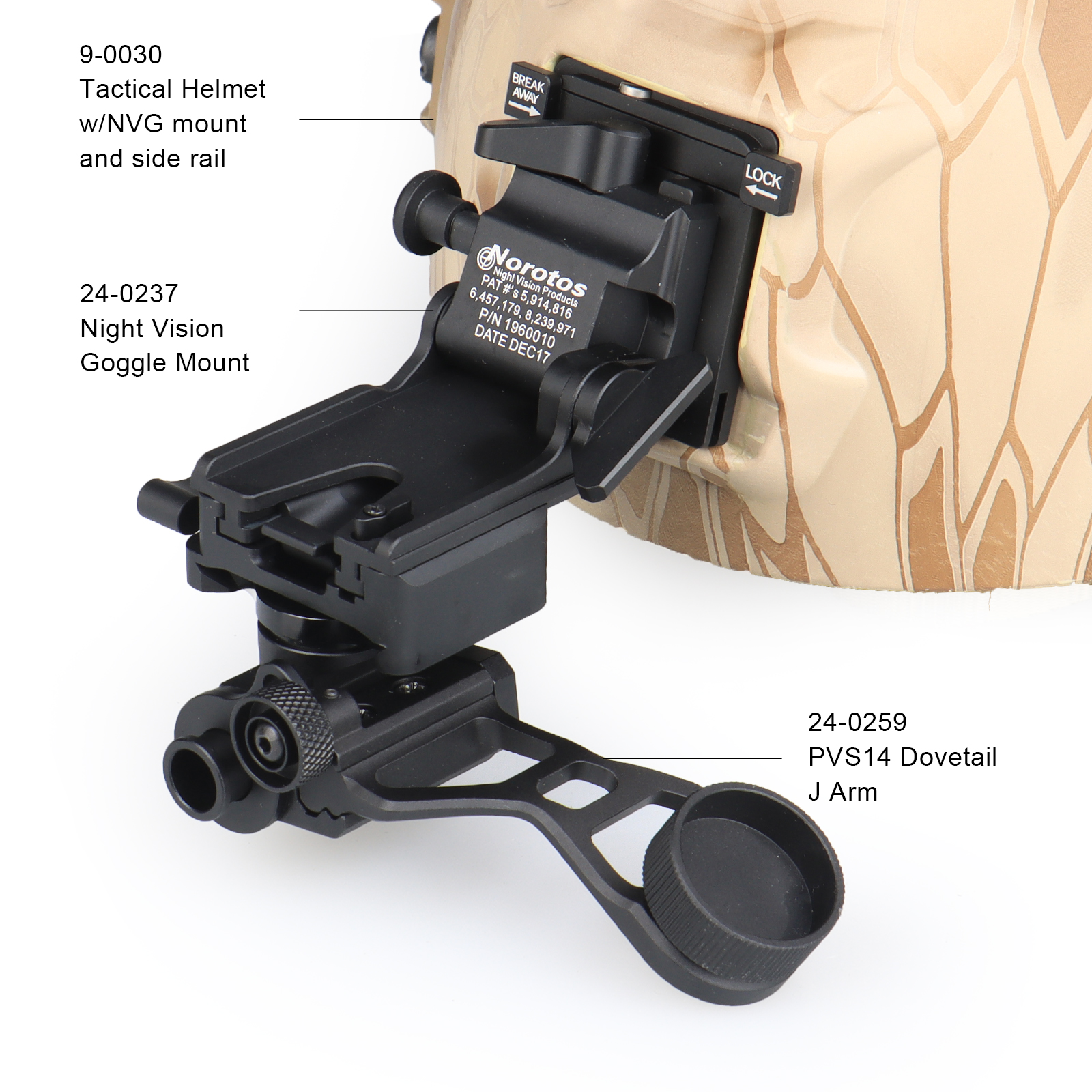 J Arm Aluminum Night Vision Goggle Mount
