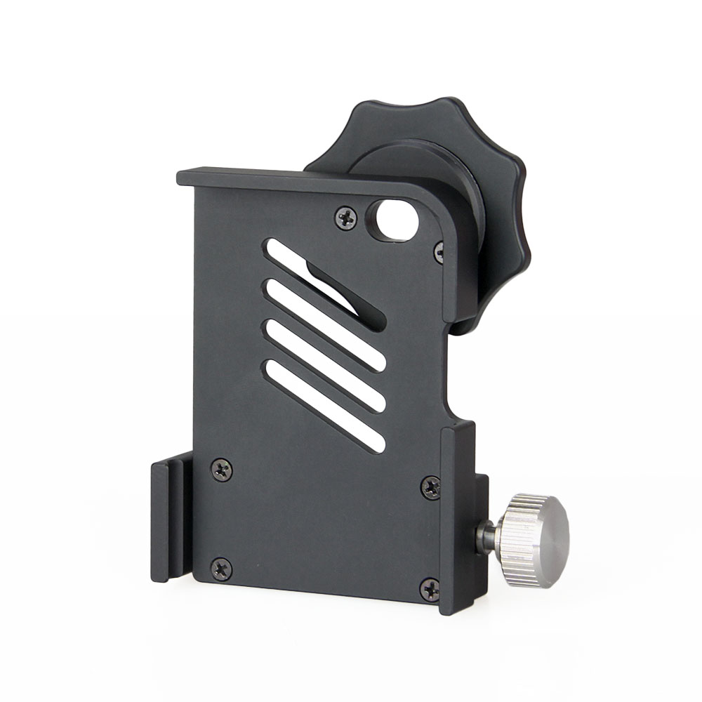 Ultra-light, compact, universal portable mounting bracket for connecting smartphones and night vision lenses