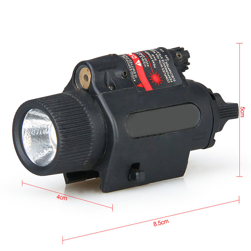 M6 LED Illuminator Flashlight 200 lumens with Laser fits Picatinny or Glock-Style Rails Polymer