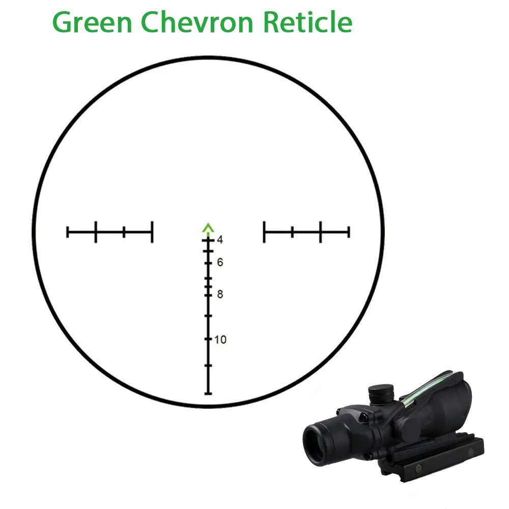2 MOA Tjcon ACOG 4X32mm Riflescopes with illumination Red/Green CrosshairFiber Optics
