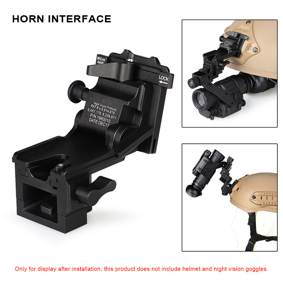 TD-01 Aluminum Alloy Night Vision Goggles Mount NVG Arms Mount for AN/PVS-31 PVS-7 PVS-14 PVS-15 PVS-18 Helmet Mount with Full Markings